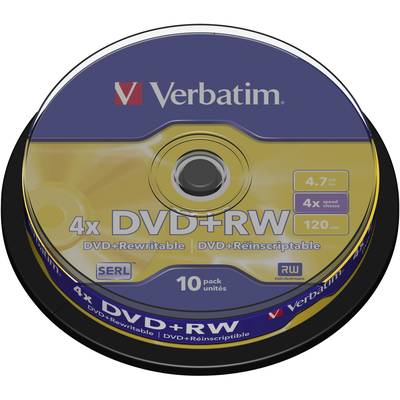 Verbatim 43488 DVD+RW disc 4.7 GB 10 stuk(s) Spindel Herschrijfbaar