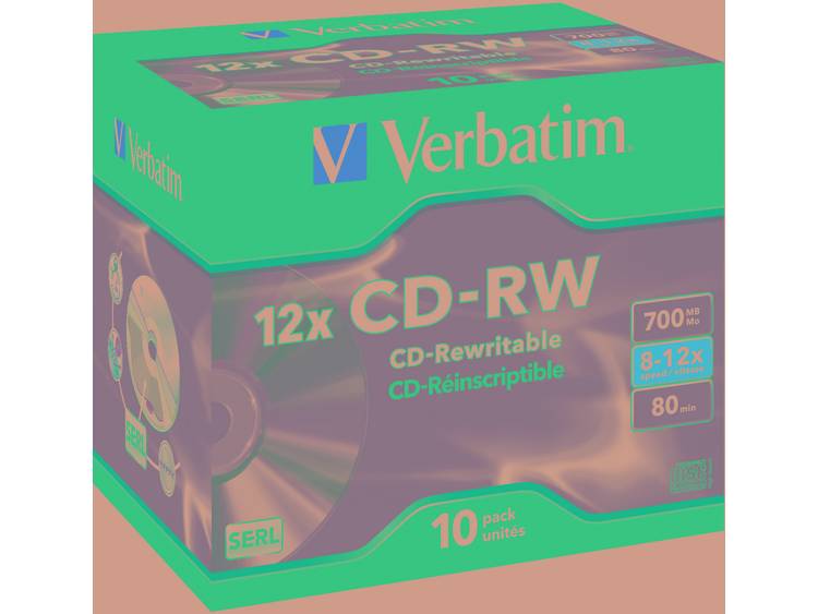 Verbatim CD-RW 43148 8x 12x 700 MB 80 min. 10 Stuks