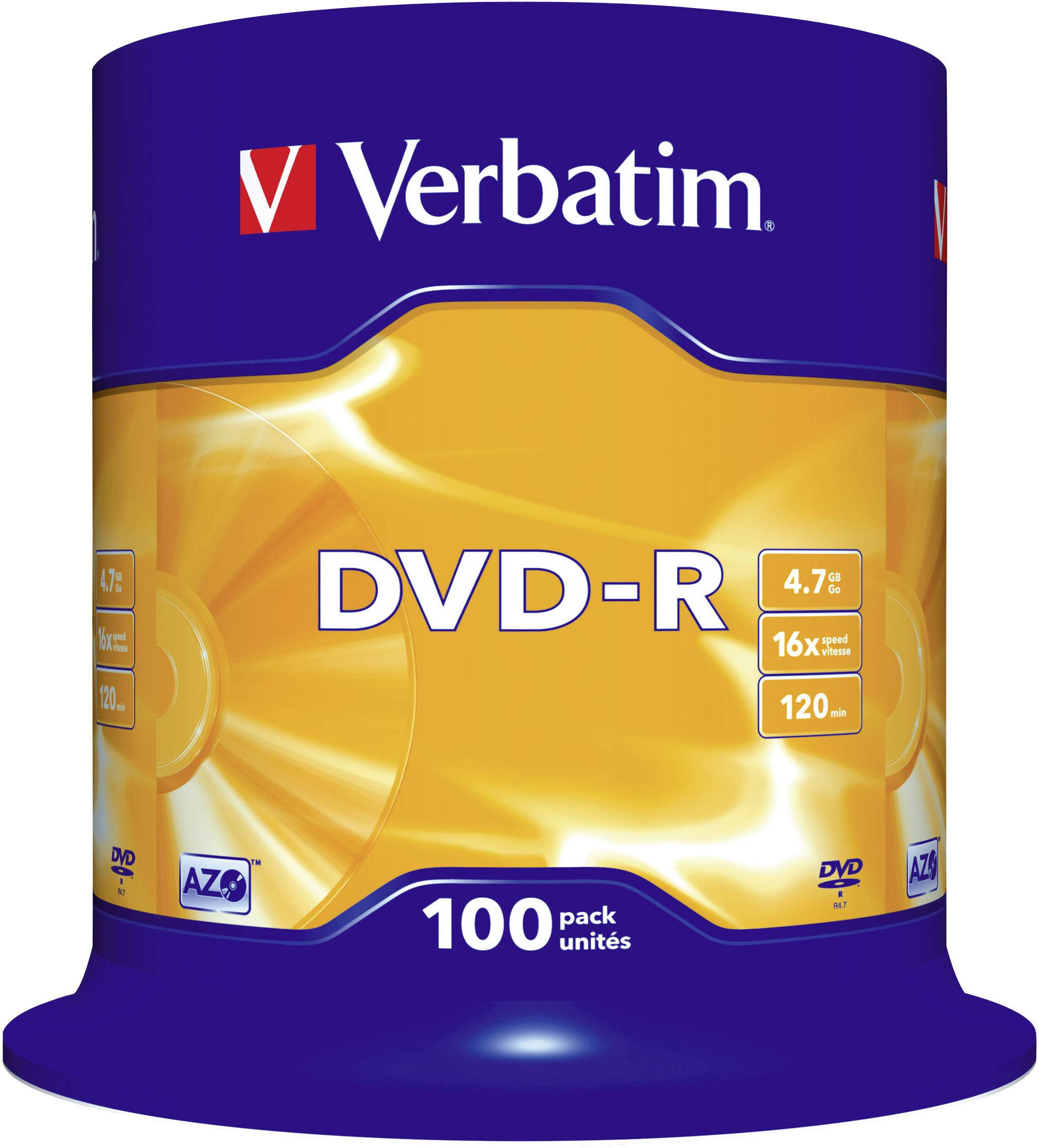 Interpunctie Gaan Geruststellen Verbatim 43549 DVD-R disc 4.7 GB 100 stuk(s) Spindel kopen ? Conrad  Electronic