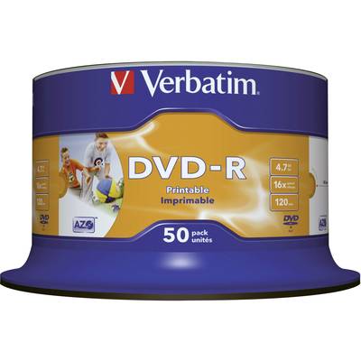 Verbatim 43649 DVD-R disc 4.7 GB 50 stuk(s) Spindel Bedrukbaar