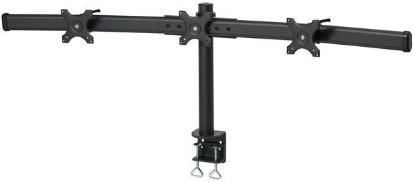 SpeaKa Professional SP-1664324 Tafelbeugel voor monitor Aantal monteerbare displays: 3 Display(s) 33,0 cm (13") - 61 cm (24") Zwart In hoogte verstelbaar, Zwenkbaar, Roteerbaar