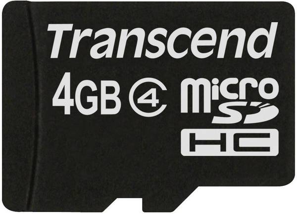 Transcend Standard microSDHC-kaart 4 GB Class 4