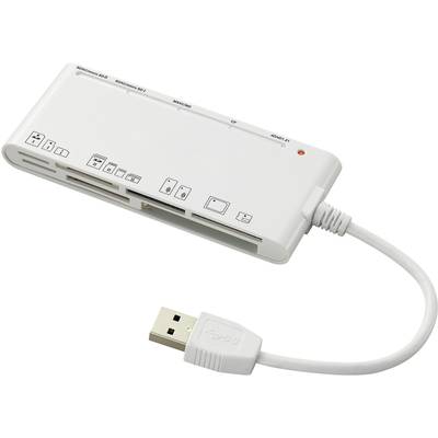 Renkforce CR23e Externe geheugenkaartlezer USB 3.2 Gen 1 (USB 3.0) Wit