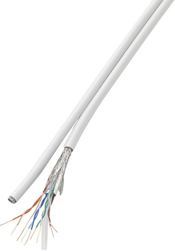 TRU COMPONENTS Duplex-Netwerkkabel CAT 6 SF/UTP 8 x 2 x 0.196 mm² Wit 100 m
