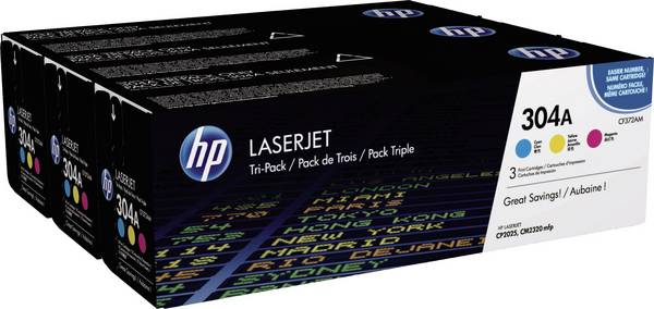 HP Toner 304A Origineel Combipack Cyaan, Magenta, Geel 2800 bladzijden CF372AM
