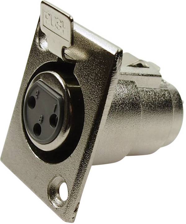 Cliff FC6100 XLR-connector Flensbus, contacten recht Aantal polen: 3  Zilver 1 stuk(s)