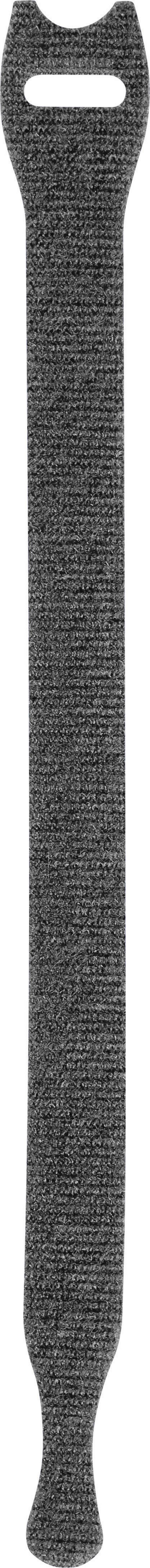 TOOLCRAFT KL12X200SC Klittenband kabelbinder  Om te bundelen Haak- en lusdeel (l x b) 200 mm x 12 mm Zwart 1 stuk(s)