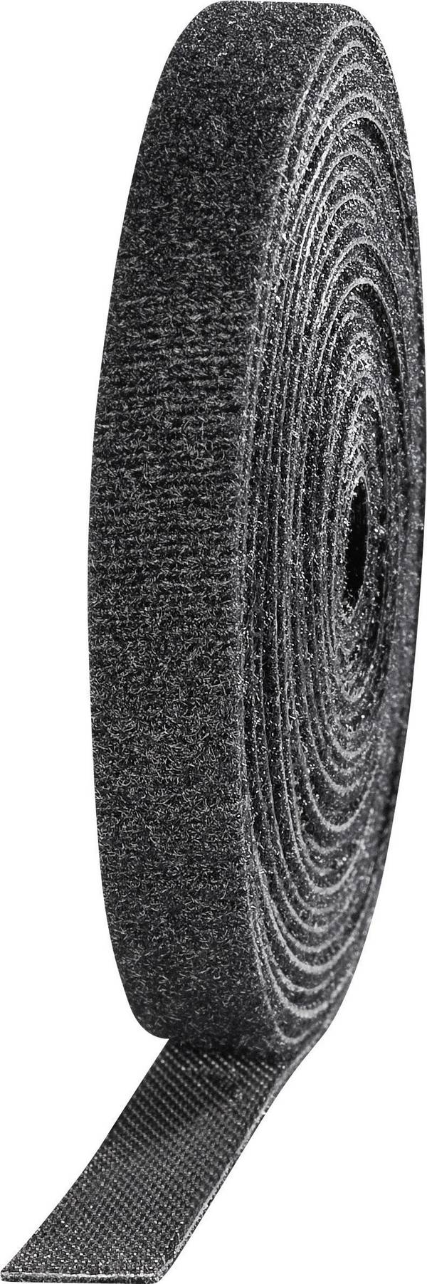 TOOLCRAFT KL10X3000C Klittenband  Om te bundelen Haak- en lusdeel (l x b) 3000 mm x 10 mm Zwart 4 stuk(s)