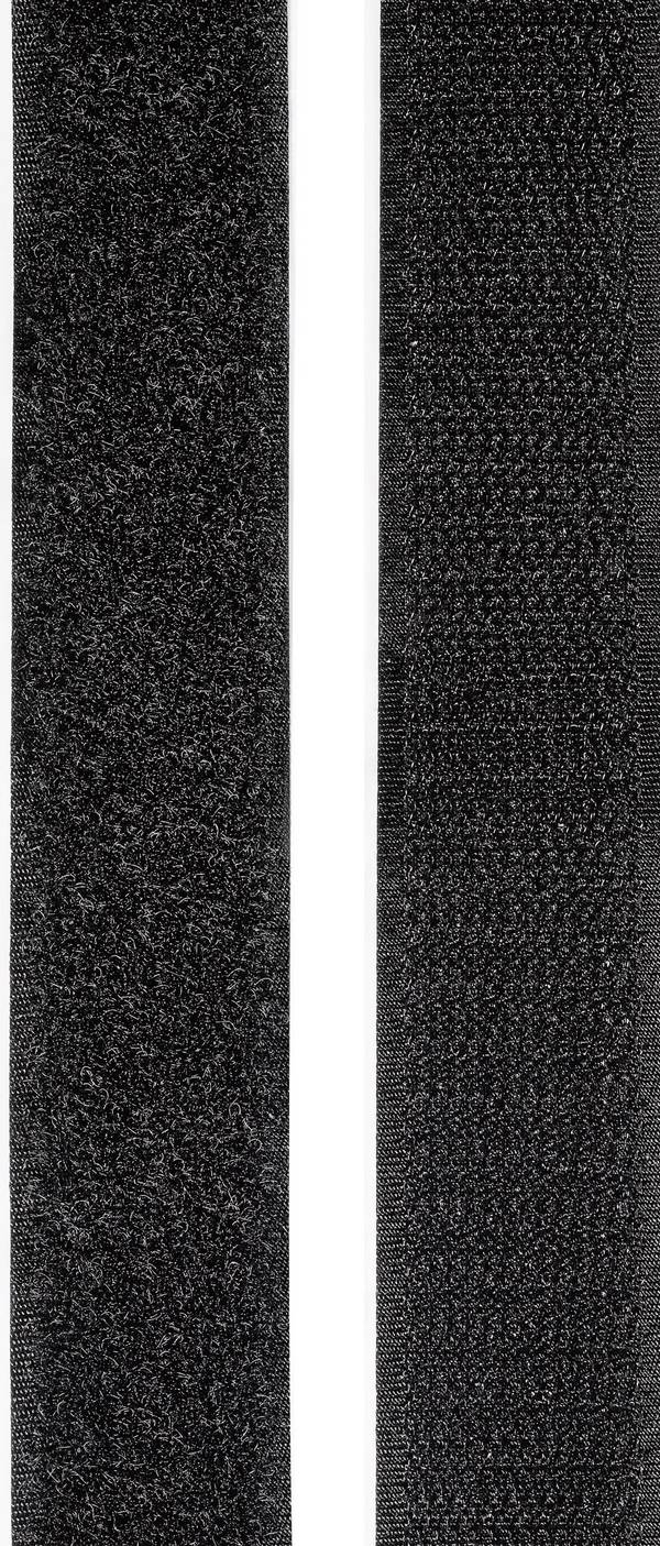 TOOLCRAFT KL25X2000C Klittenband Om vast te plakken Haak- en lusdeel (l x b) 2000 mm x 25 mm Zwart 1 paar