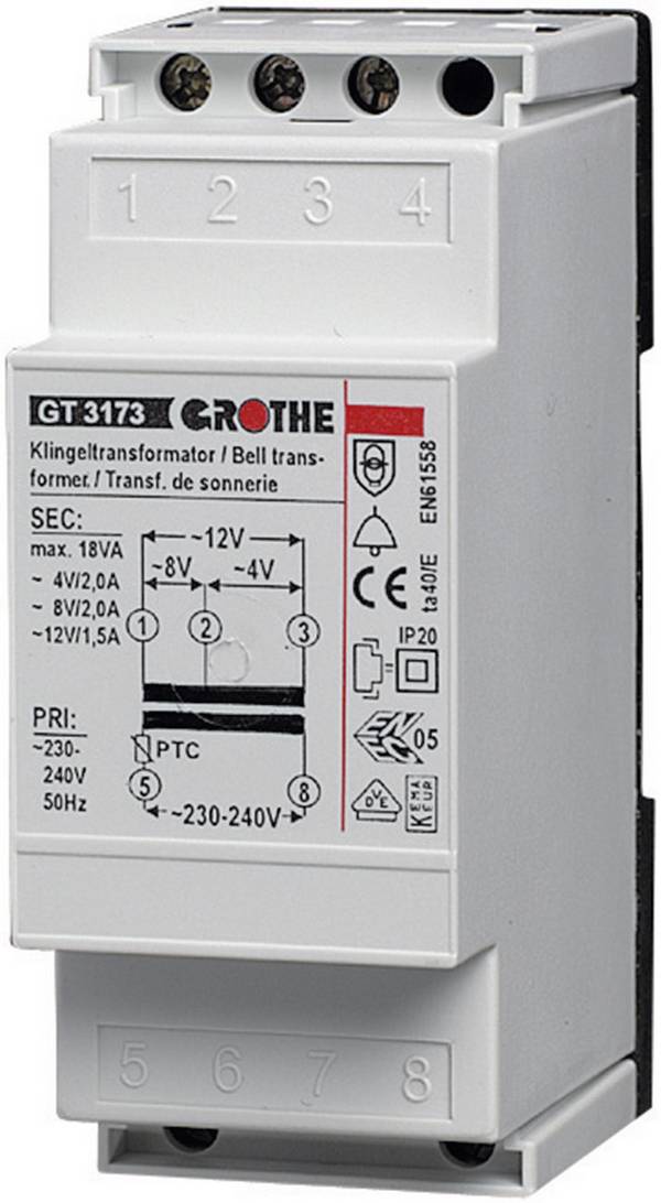 Grothe 14201 Beltransformator 8 V/AC 1 A