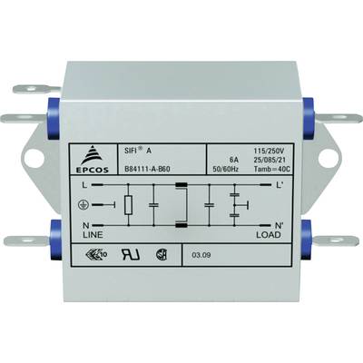 TDK Ontstoringsfilter  250 V/AC 10 A 0.82 mH (l x b x h) 77 x 63.5 x 38.1 mm 1 stuk(s) 