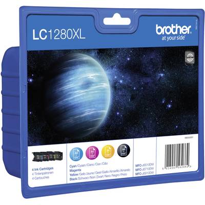 Brother Inktcartridge LC-1280XL Origineel Combipack Zwart, Cyaan, Magenta, Geel LC1280XLVALBPDR