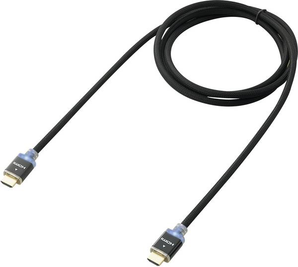 SpeaKa Professional SP-7870024 HDMI-kabel HDMI Aansluitkabel HDMI-A-stekker, HDMI-A-stekker 1.00 m Zwart 4K UHD, Audio Return Channel (ARC), Gesleeved, Met LED
