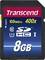 Geheugenkaart van Transcend, 8GB, Klasse 10, 60 MB/s leessnelheid, SDHC, UHS-I. Geschikt voor foto's en video's.