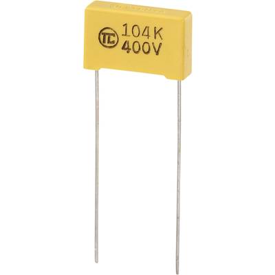   1 stuk(s) MKS-foliecondensator Radiaal bedraad  0.1 µF 400 V/DC 5 % 15 mm (l x b x h) 18 x 5 x 11 mm 