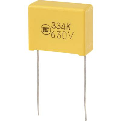   1 stuk(s) MKS-foliecondensator Radiaal bedraad  0.33 µF 630 V/DC 5 % 22.5 mm (l x b x h) 26.5 x 10 x 19 mm 