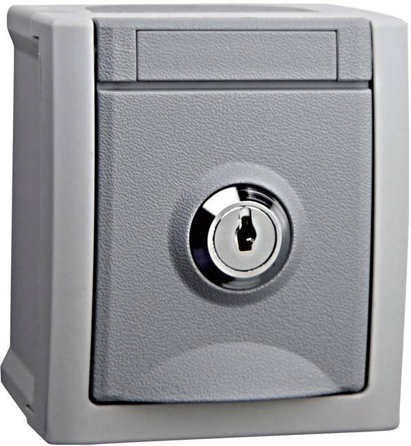 VIKO 90591044-DE Pacific  Wandcontactdoos met randaarde afsluitbaar spatwaterdicht Grijs  1 stuk(s)