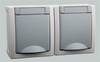 VIKO 90591088-DE Pacific Wandcontactdoos dubbel spatwaterdicht Grijs 1 stuk(s)