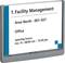 Naambord kantoor met opschrift: '1. Facility Management, Regio Noord - 001-027, Kantoor. Openingstijden: Ma-Vr: 08:00 - 15:30 uur'.