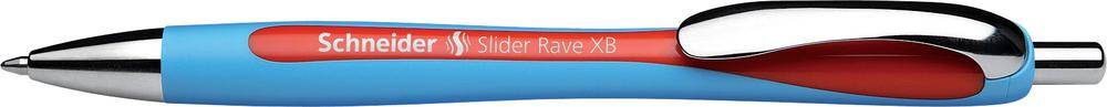 Een blauwe balpen met rode greep en de tekst 'Schneider Slider Memo XB'.