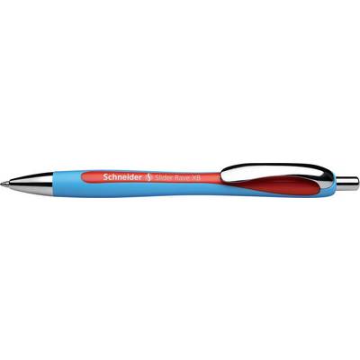 Een blauwe balpen met rode greep en de tekst 'Schneider Slider Memo XB'.