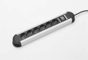 Conrad BACHMANN PRIMO stekkerdoos 6x geaard contact, aluminium, met schakelaar, 1,75 m aanbieding