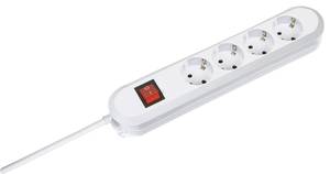 Conrad Bachmann 381.230K Stekkerdoos met schakelaar 4-voudig Wit Randaarde stekker 1 stuk(s) aanbieding