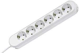 Conrad Bachmann 381.248K Stekkerdoos 6-voudig Wit Randaarde stekker 1 stuk(s) aanbieding
