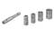 Zeskantmoeren met verlenging: maten 7mm, 8mm, 10mm, 13mm.