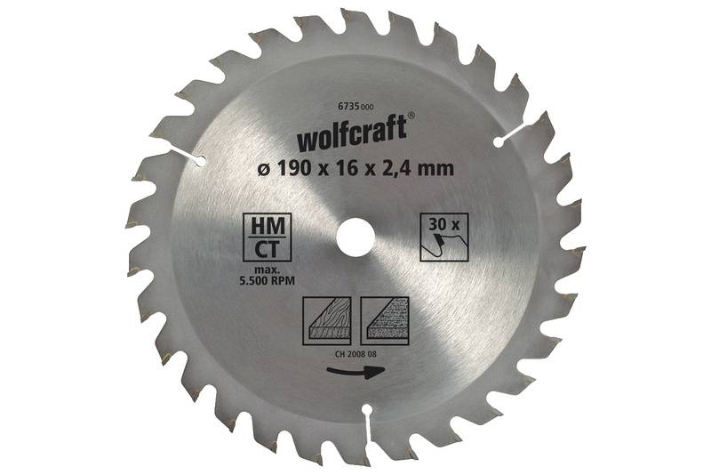 Zo veel pleegouders Chinese kool Wolfcraft 6735000 Hardmetaal-cirkelzaagblad 190 x 16 mm Aantal tanden: 30 1  stuk(s) | Conrad.nl