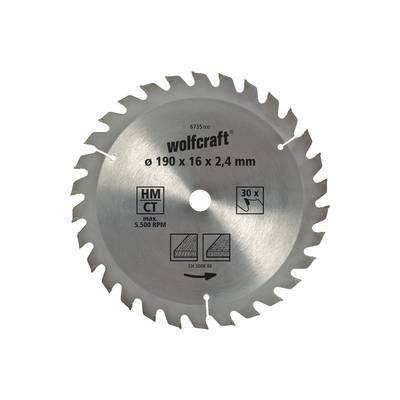 Wolfcraft Hardmetaal-cirkelzaagblad 190 x 16 mm Aantal tanden: 30 1 kopen ? Conrad Electronic