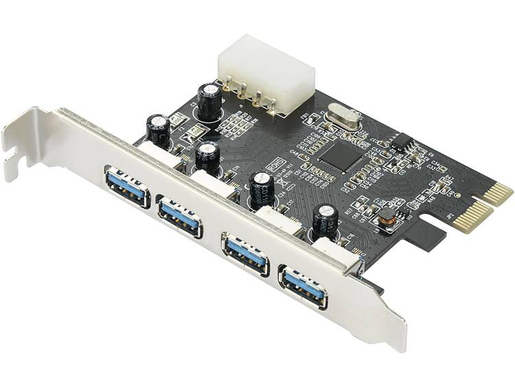 4 poorten USB 3.0-controllerkaart USB-A PCI Renkforce