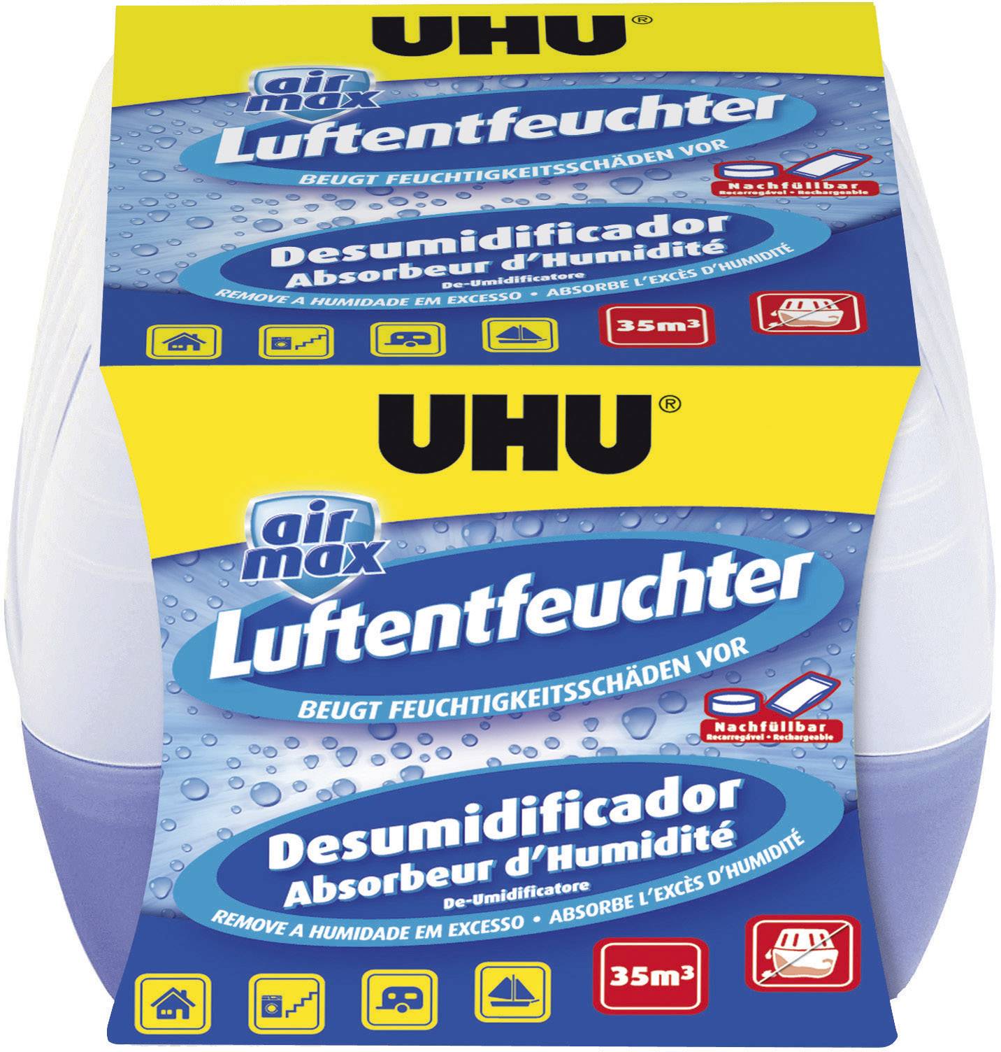 UHU airmax Granulaat-luchtontvochtiger 14 m² Transparant