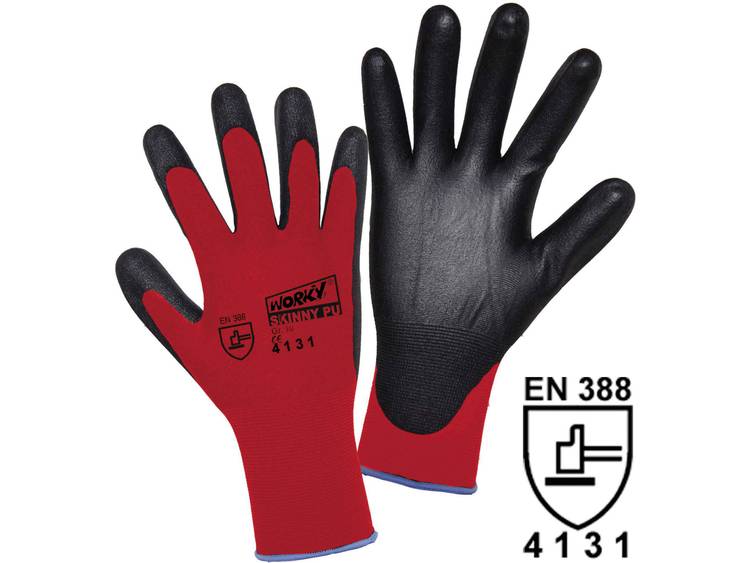 Worky 1177 SKINNY PU superdunne fijn gebreide handschoen 100% nylon met PU-coating Maat 10
