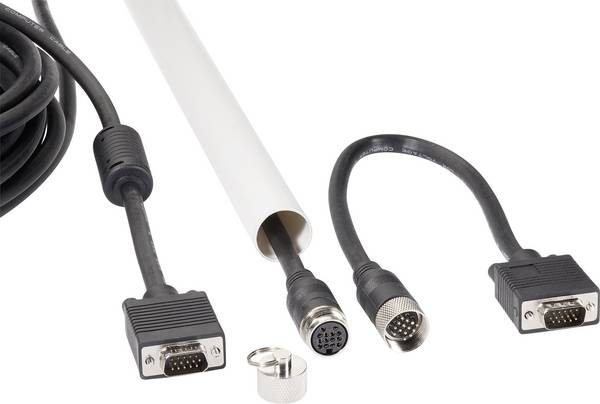 Renkforce RF-4537804 VGA-kabel VGA Aansluitkabel VGA-stekker 15-polig, VGA-stekker 15-polig 10.00 m Zwart Voor buismontage, Met Ferrietkern