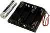 Hammond Electronics BH4AAW Batterijhouder 4x AA Kunststof Zwart 1 stuk(s)