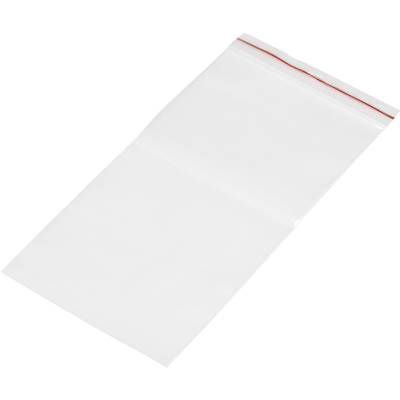 Hersluitbare zak zonder etiketstrook (b x h) 100 mm x 200 mm Transparant Polyethyleen 