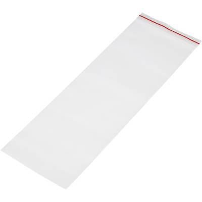 Hersluitbare zak zonder etiketstrook (b x h) 100 mm x 300 mm Transparant Polyethyleen 
