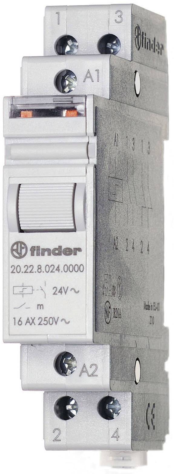 Finder 20.22.9.024.4000 Stroomstootschakelaar DIN-rail 2x NO 24 V/DC 16 A 4000 VA 1 stuk(s)