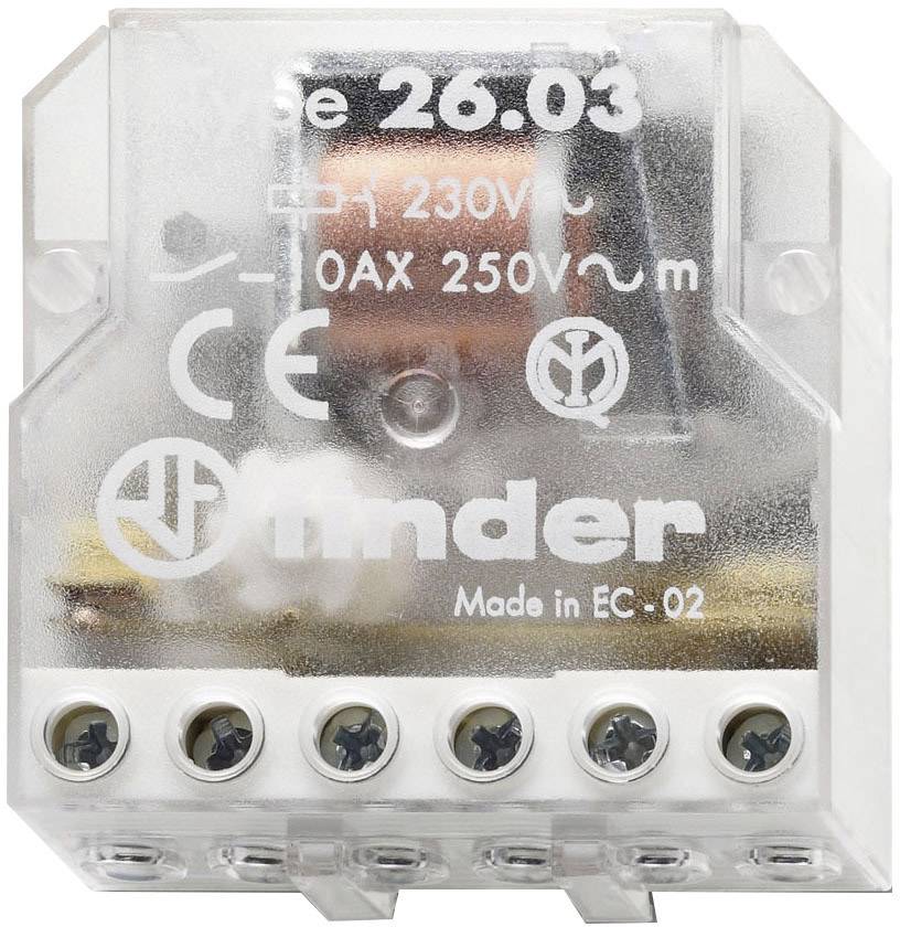 Finder 26.03.8.024.0000 Stroomstootschakelaar Inbouw 1x NO, 1x NC 24 V/AC 10 A 2500 VA 1 stuk(s)