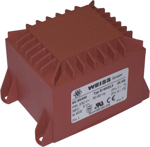 Weiss Elektrotechnik 85/402 Printtransformator 1 x 230 V 1 x 12 V/AC 25 VA 2083 mA