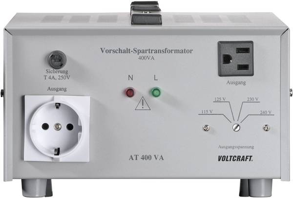 VOLTCRAFT AT-400 NV Voorschakeltransformator Kalibratie (DAkkS) 400 W 240 V/AC