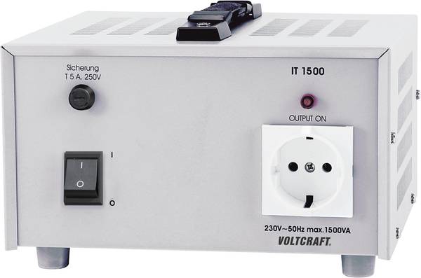 VOLTCRAFT IT-1500 Lab-scheidingstrafo, vaste spanning  1500 VA  230 V/AC (max.)
