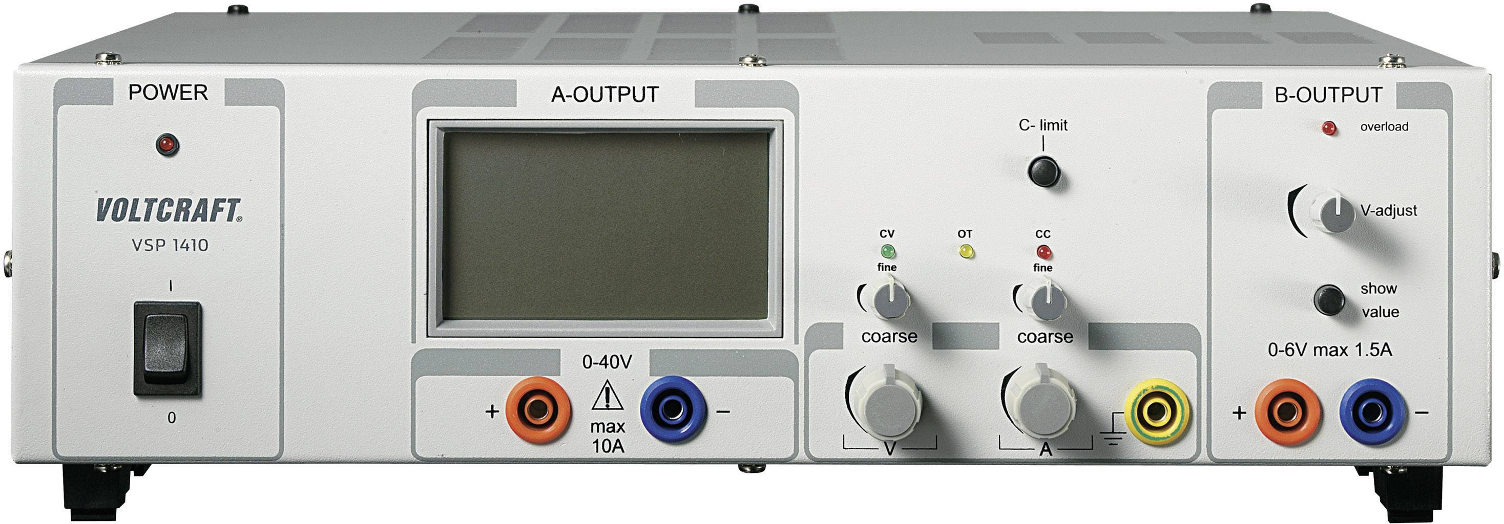 VOLTCRAFT VSP 1410 Labvoeding, regelbaar 0.1 - 40 V/DC 0 - 10 A 409 W Aantal uitgangen: 2 x-2