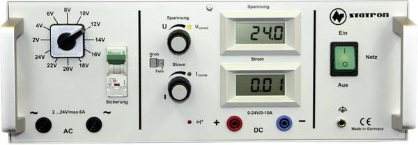 Statron 5340.6 Labvoeding, regelbaar Kalibratie (ISO) 2 - 24 V/AC 5 A 360 W   Aantal uitgangen: 2 x