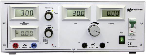 Statron 5340.92 Labvoeding, regelbaar Kalibratie (ISO) 0 - 30 V/AC 5 A 300 W   Aantal uitgangen: 2 x
