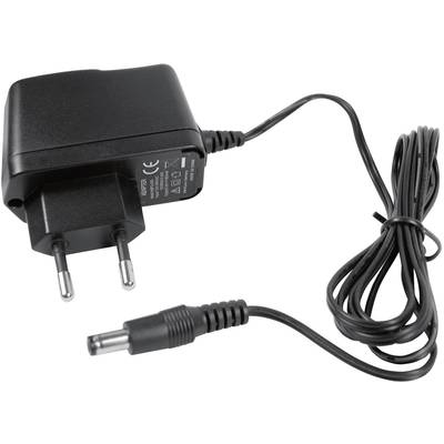 Zwart netsnoer met EU-stekker en lang snoer.