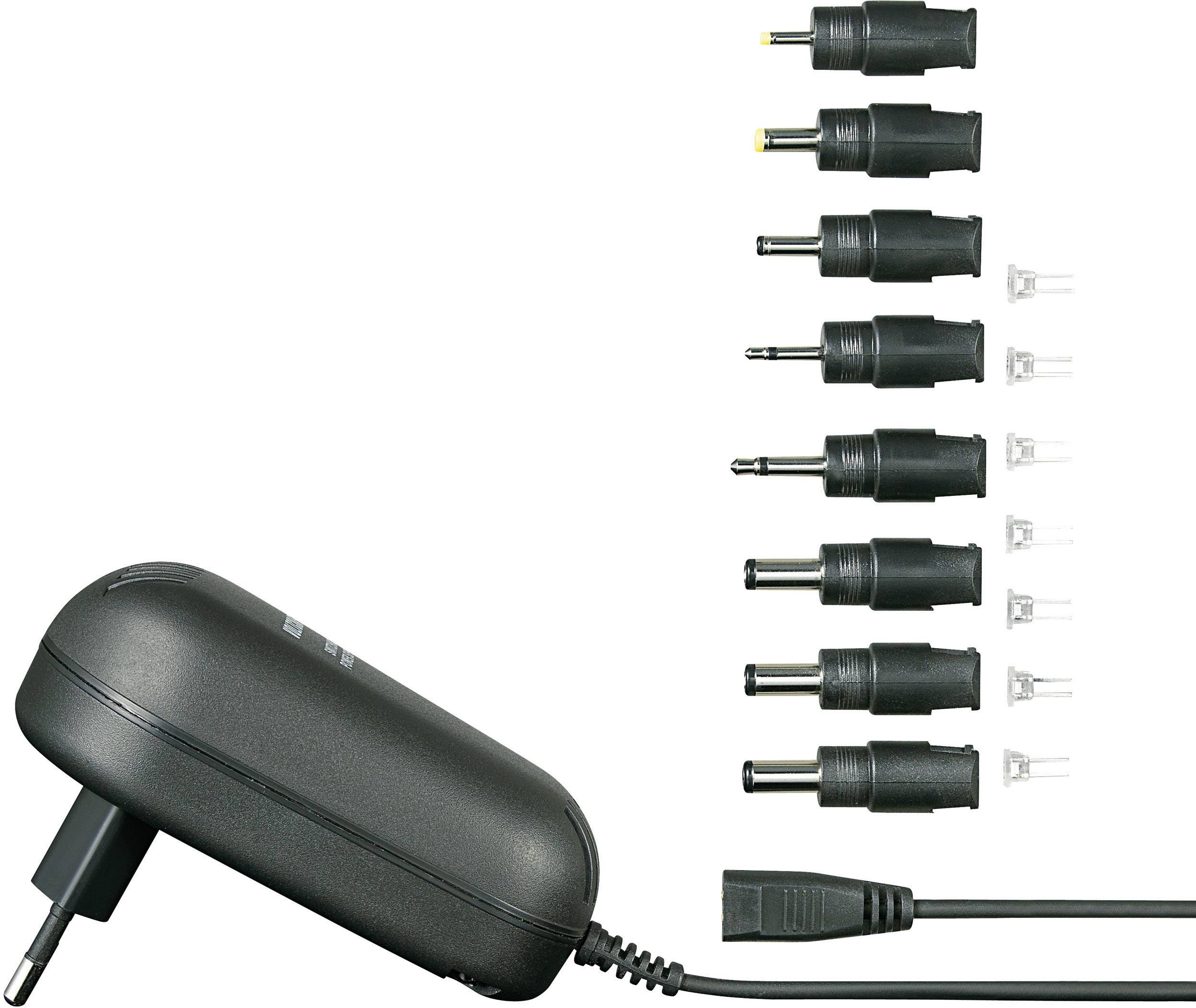 VOLTCRAFT SPS24-24W Stekkernetvoeding, instelbaar 9 V/DC, 12 V/DC, 13.5 V/DC, 15 V/DC, 18 V/DC, 20 V/DC, 24 V/DC 1000 mA-0