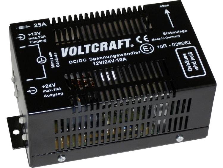 VOLTCRAFT 12-10 Gelijkspanningsomvormer, DC-DC-omvormer Schakelend 24 V=-10 A 240 W