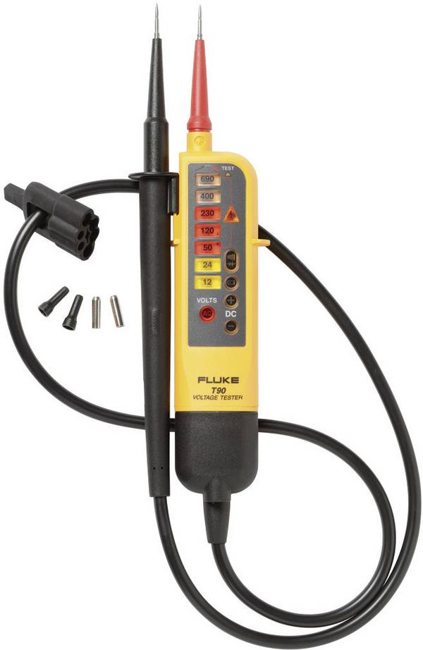 Fluke T90 Tweepolige spanningstester  CAT II 690 V, CAT III 600 V LED, Akoestisch